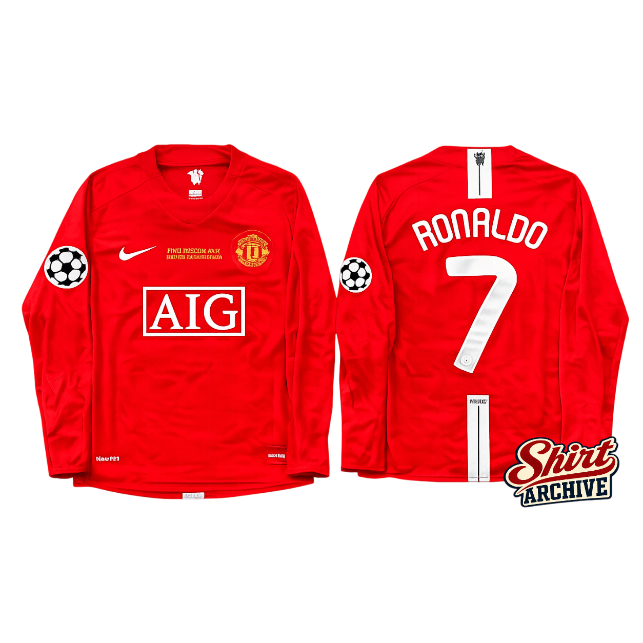 Shirt Cristiano Ronaldo Manchester United 07-08 - Long Sleeve – Shirt Archive